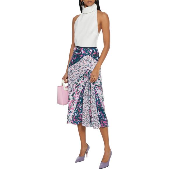 Diane Von Furstenberg Dresses & Skirts - Diane Von Furstenberg Mariel Panel Printed Crepe Midi Skirt Floral DVF Large